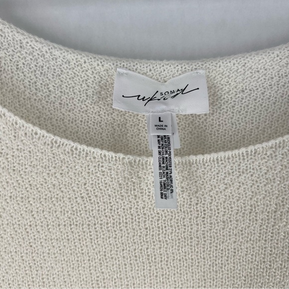 Soma WKND Intimates Eco Yarn Boatneck Long‎ Sleeve Ivory Sweater Open Knit Soft - Picture 3 of 12